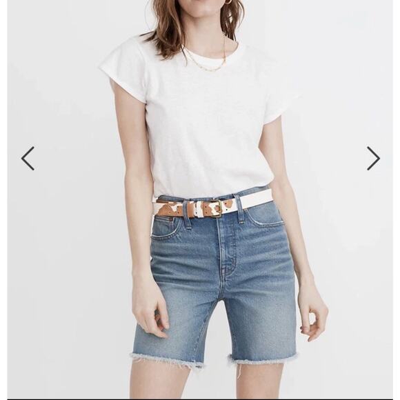 Madewell High Rise Mid Length Denim Shorts Medium Bonet Wash Size 32 - Picture 1 of 6